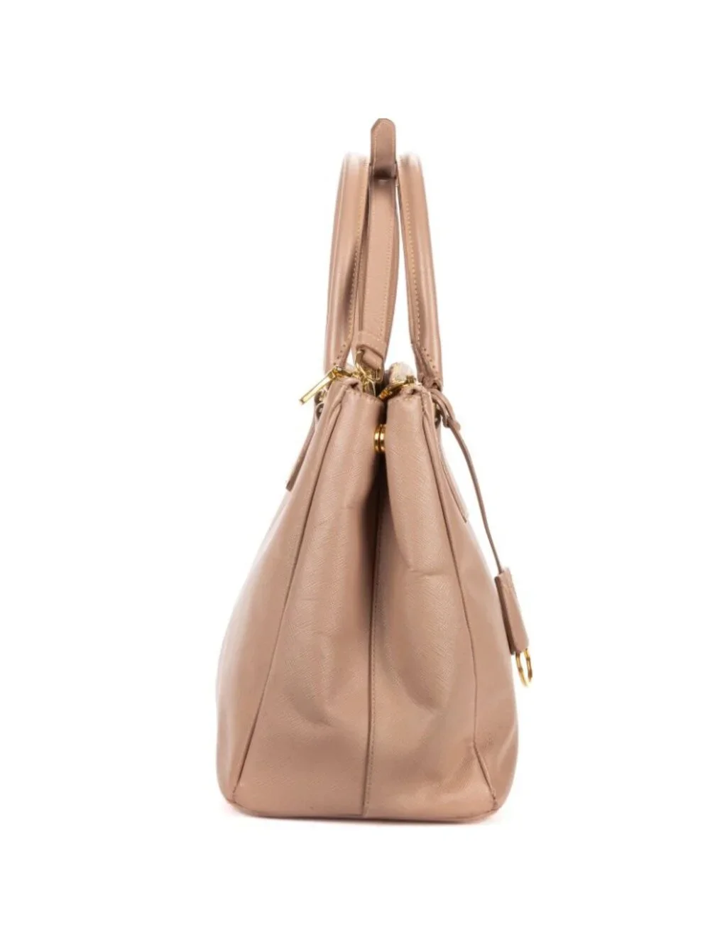 Prada Large Double Zip Galleria Tote Bag Black Saffiano Leather